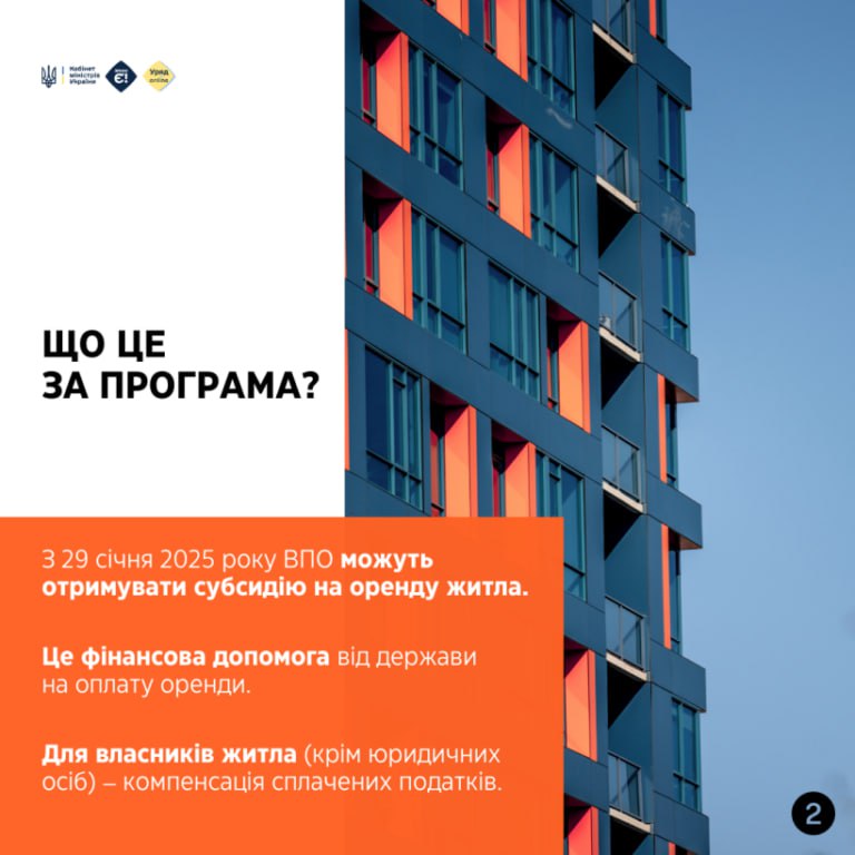 Субсидія на оренду житла для ВПО стала ще доступнішою - інфографіка